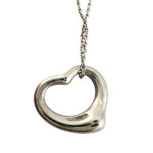 Tiffany & Co Elsa Peretti Open Heart Necklace in Sterling Silver 17"